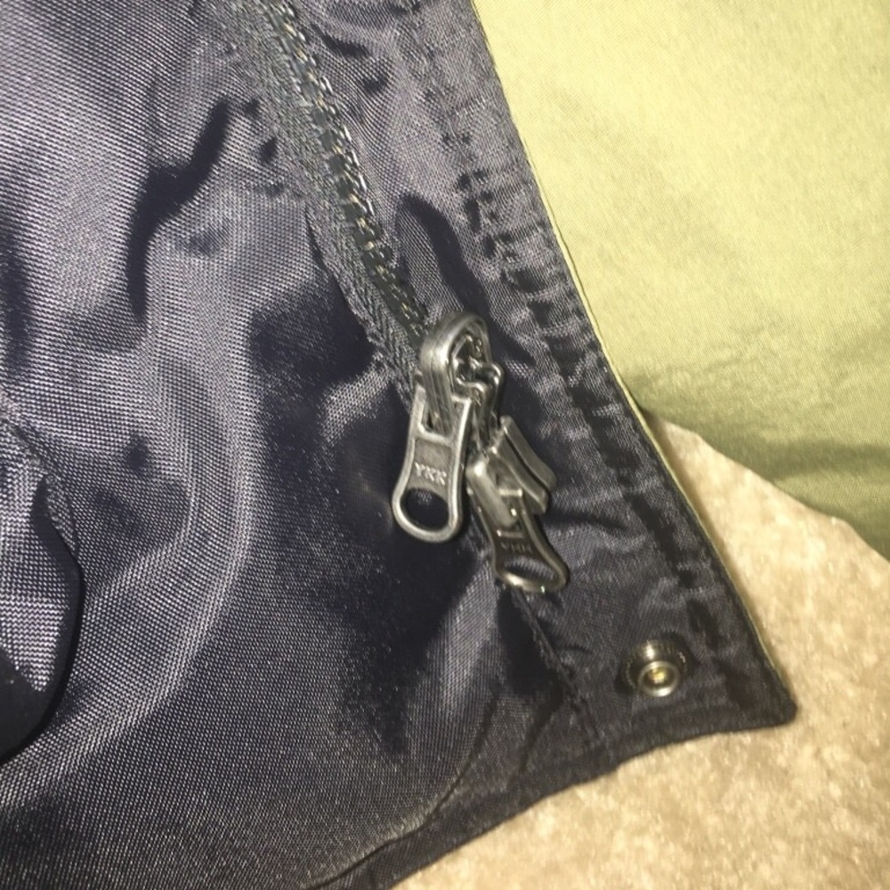 A olive black down winter coat